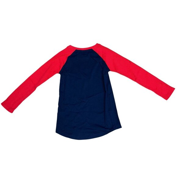 NHL Girls Medium 10/12 Columbus Blue Jackets Long Waffle Knit Sleeve Shirt NWT - Picture 2 of 5